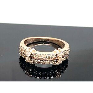 LeVian Wedding Band Chocolate Diamond Pave 14k Rose Gold Women's Ring Size 6.5